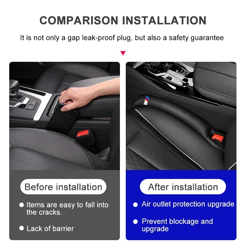 2P Car seat cushion gap filling For BMW X1 X3 X5 X6 E92 F10 E90 E60 E61 E93 E87 F30 F15 G01 G02 G05 G11 G21 G29 G30 G31 G32 G38