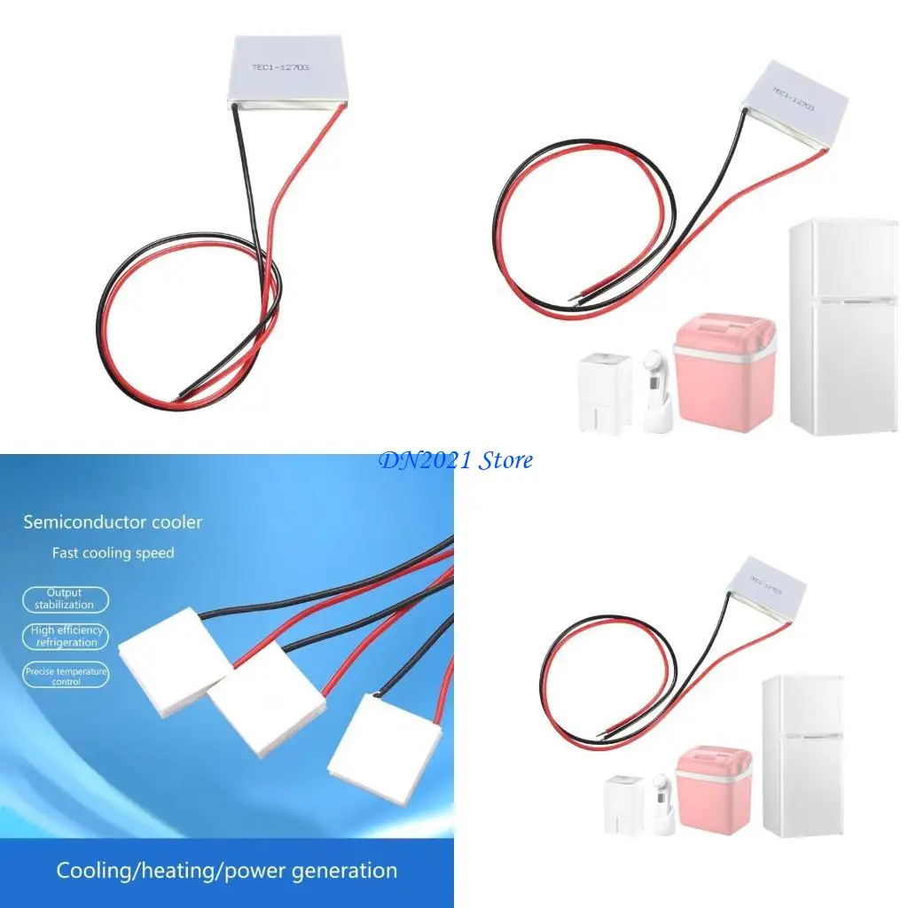 

F3KE TEC1-12703 Thermoelectric Cooling Plate 12V 29.7w Cooling Peltier Plate Module Efficient for Temperature Control