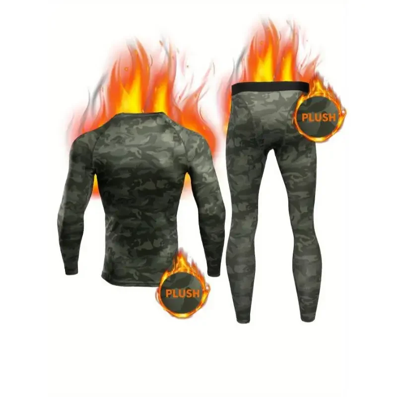 طقم ملابس داخلية حرارية بدون خياطة للرجال للخريف والشتاء بأكمام طويلة وطبقة أساسية دافئة للتمرين الرياضي والارتداء اليومي غير الرسمي