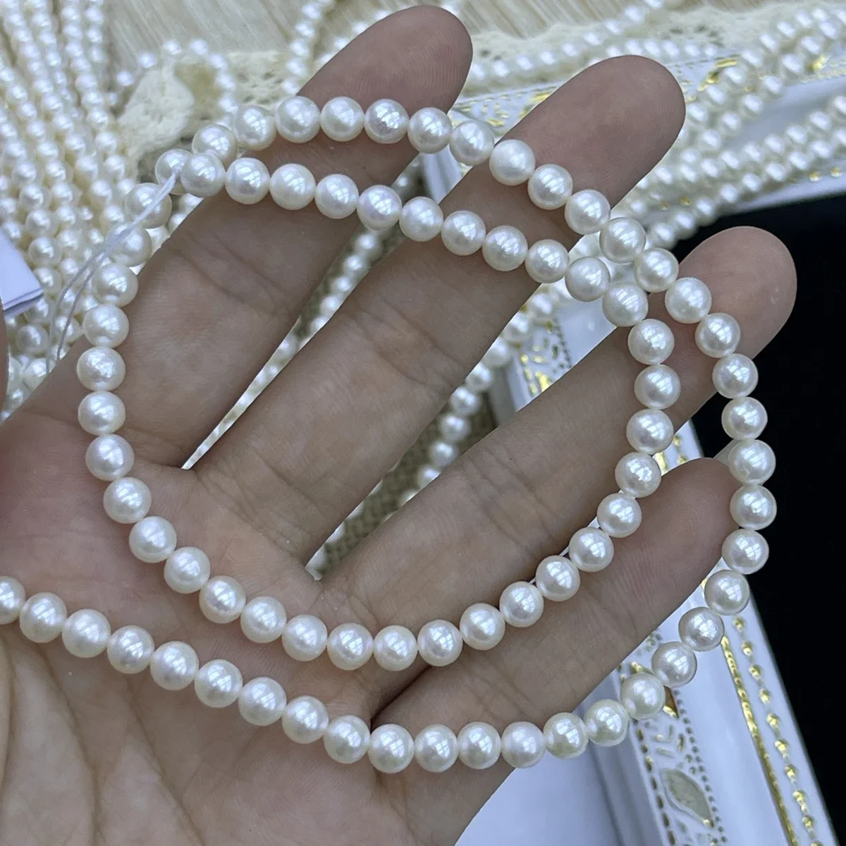 

5-6mmAAAAA Wholesale Natural Freshwater Round Pearl Loose Bead Jewelry Make DIY Necklace Bracelet Accessories Gift Women Wedding