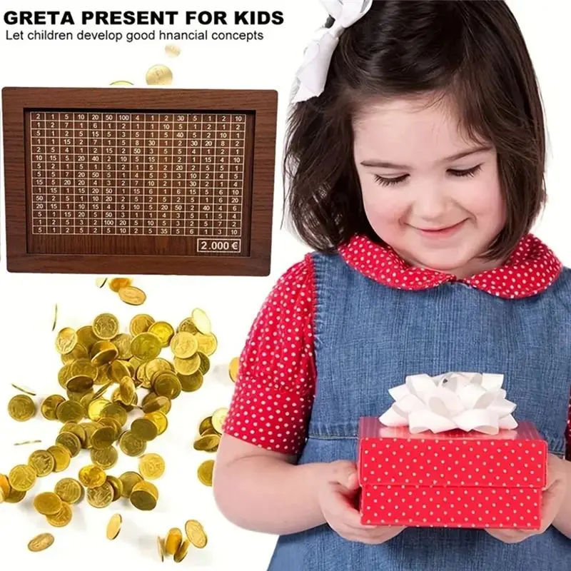 A19F-1 PCS Retro Money Box Japanese Piggy Bank As Shown Wooden Children Piggy Bank Budget,2000 Euros