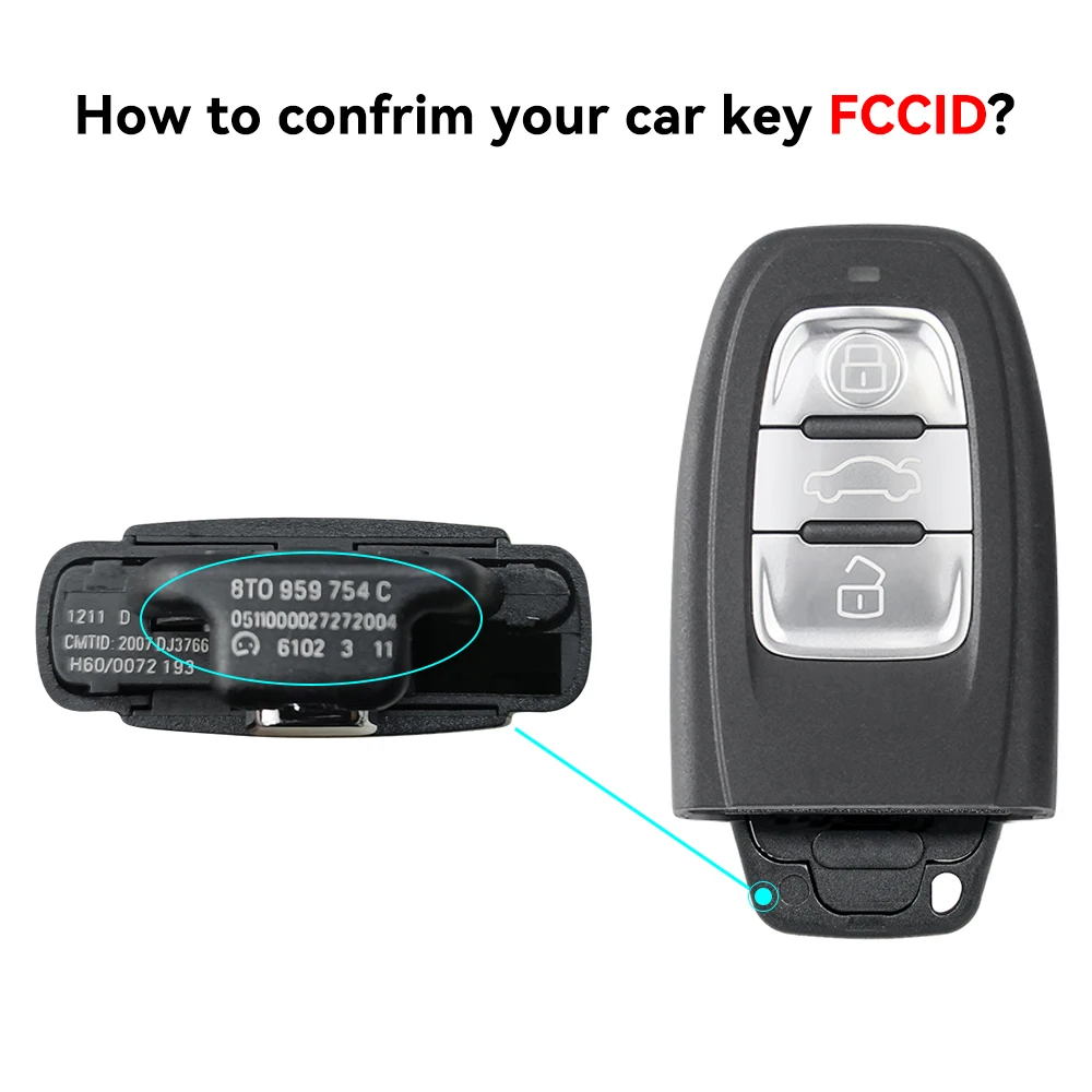 KEYYOU 315/433/868MHZ Semi Keyless Smart Remote Car Key Fob For Audi Q5 A4L A5 A6 A7 A8 RS4 S4 S5 8T0959754C/D 8K0959754D/H/G/J