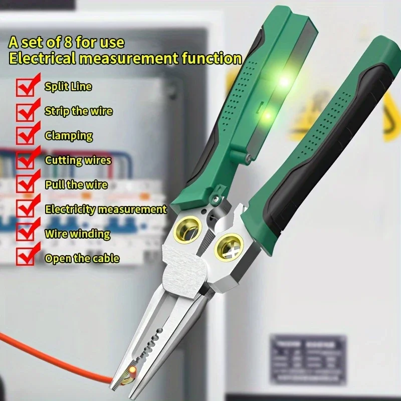 8 in 1 Wire Stripping Pliers Multifunction Electrician Cable Stripper Cutting Splitting Repair Hand Tools Pliers