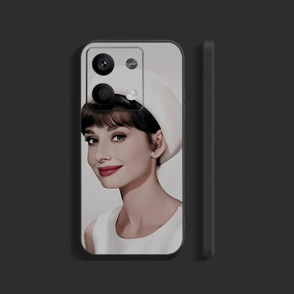 Audrey Hepburn Phone Case For Xiaomi 11 Redmi Note 11 5G 8T 9A 9 10T Note8Pro Note9 12SUltra Black Case