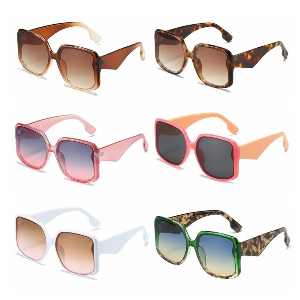 Trendy PC Sunglasses Goggles Gradient Lenses UV400 Big Frames Shades Clear View Block Glare UV Protection Sun Glasses Daily Wear