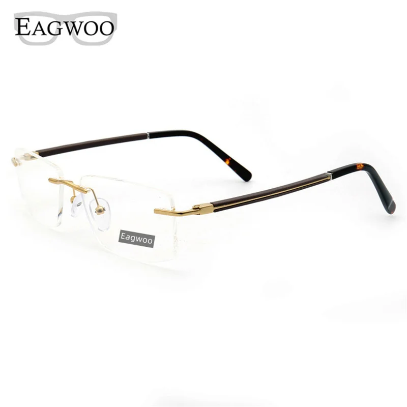 

Men Rimless Eyeglasses Frame Strong Optical Frame Prescription Spectacle Frameless Glasses Lenses Size Width Shape Adjustable