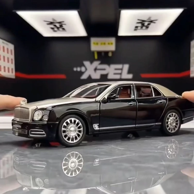 1:24 Bentley Mulsanne Legierungsauto, Druckguss und Spielzeugfahrzeuge, Automodell, Ton und Licht, zurückziehbares Autospielzeug für Lieblingsfest