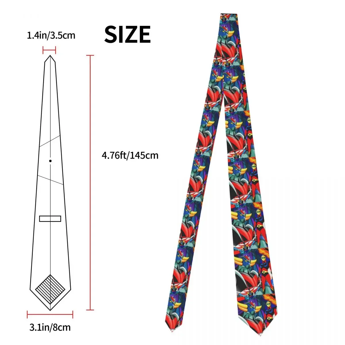 Custom Grendizer UFO Robot Ties ผู้ชายแฟชั่นผ้าไหม Goldorak Goldrake อะนิเมะเนคไทสําหรับ Office