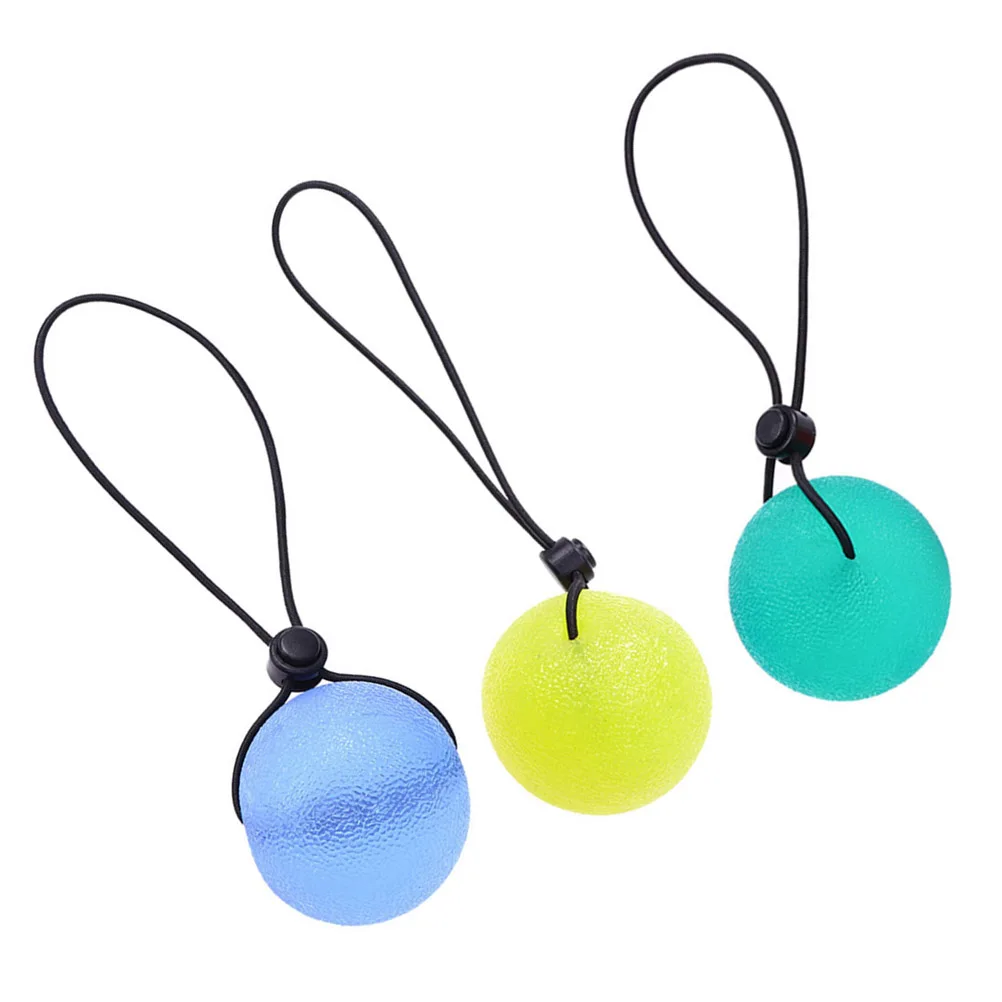 

3 pcs Grip Strengthen Balls Green Yellow Blue With String Portable Decompress For Hand Finger Wrist Exercise Fitness Equipment