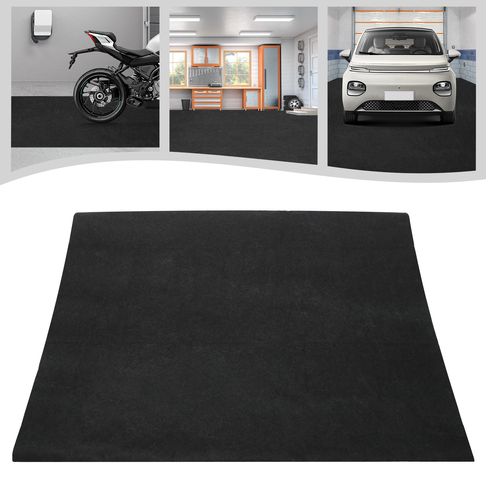 Waterproof Garage Floor Mat, Non-Slip Oil Resistant Pe Backing Mat For Garage, Workshop, Warehouse, Easy To Clean & Cut，Garage Floor Mat, Garage Non-Slip Mat, Floor Protection Mat