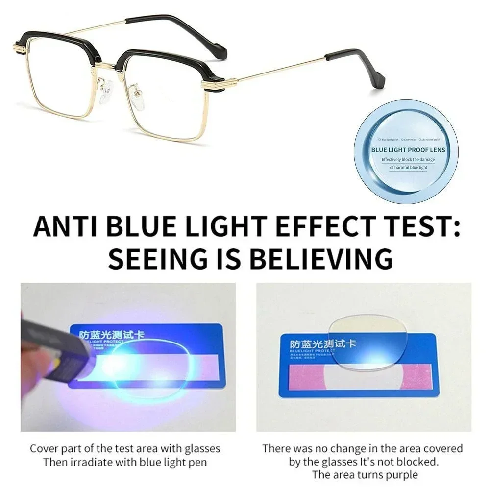 Farbwechsel Anti Blaulicht Brillen trend ige Männer Halb rahmen photo chrome Lesebrille High Definition klare Linse Brille – Detail 8