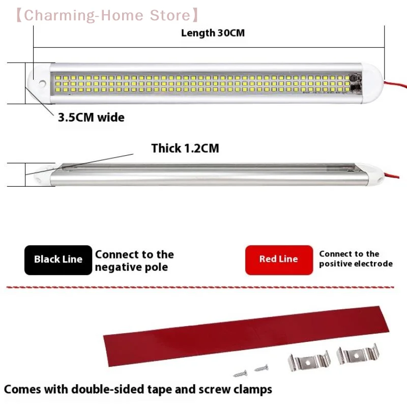 

1 Set 80/120LEDs 12-85V Car Reading Lamp With Swicth High Brightness Car Interior Light For Van Lorry Truck RV Camper Dome Light