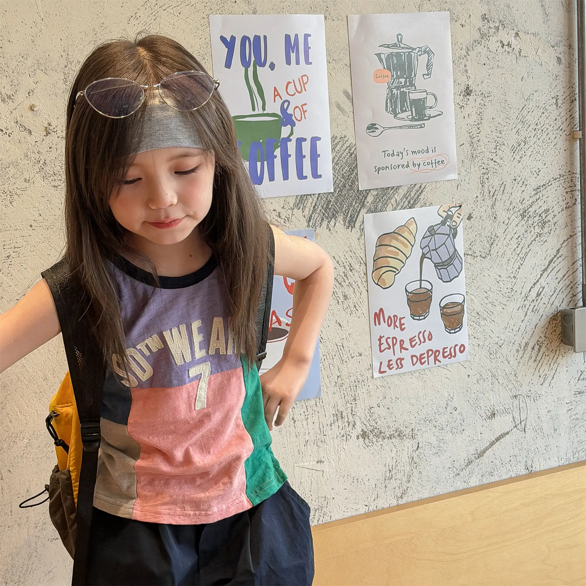 

2026 Summer New Children Sleeveless T Shirts Cotton Toddler Girls Casual Vest Baby Thin Letter Print T Shirts Kids Clothes