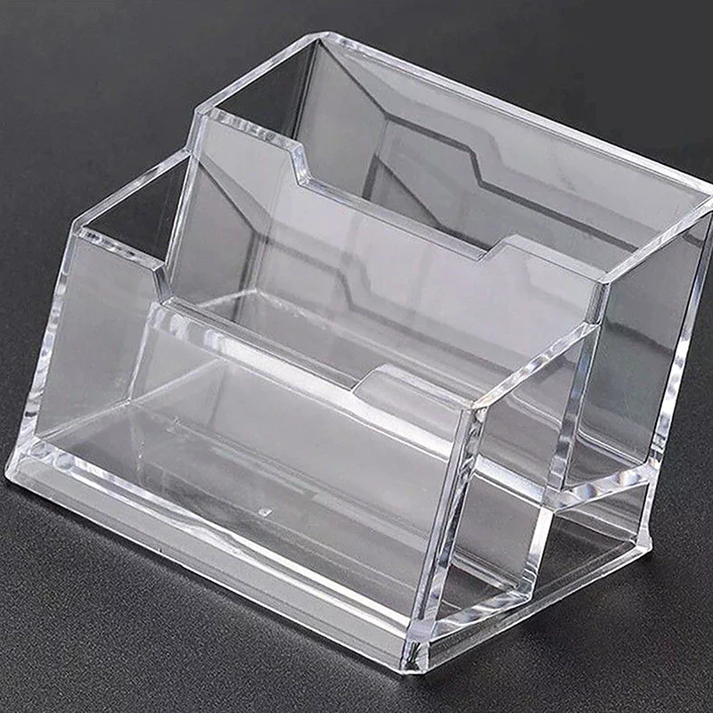 Business Card Rack High Capacity Desktop Business Card Strong And Sturdy Business Card Storage Box Transparent
