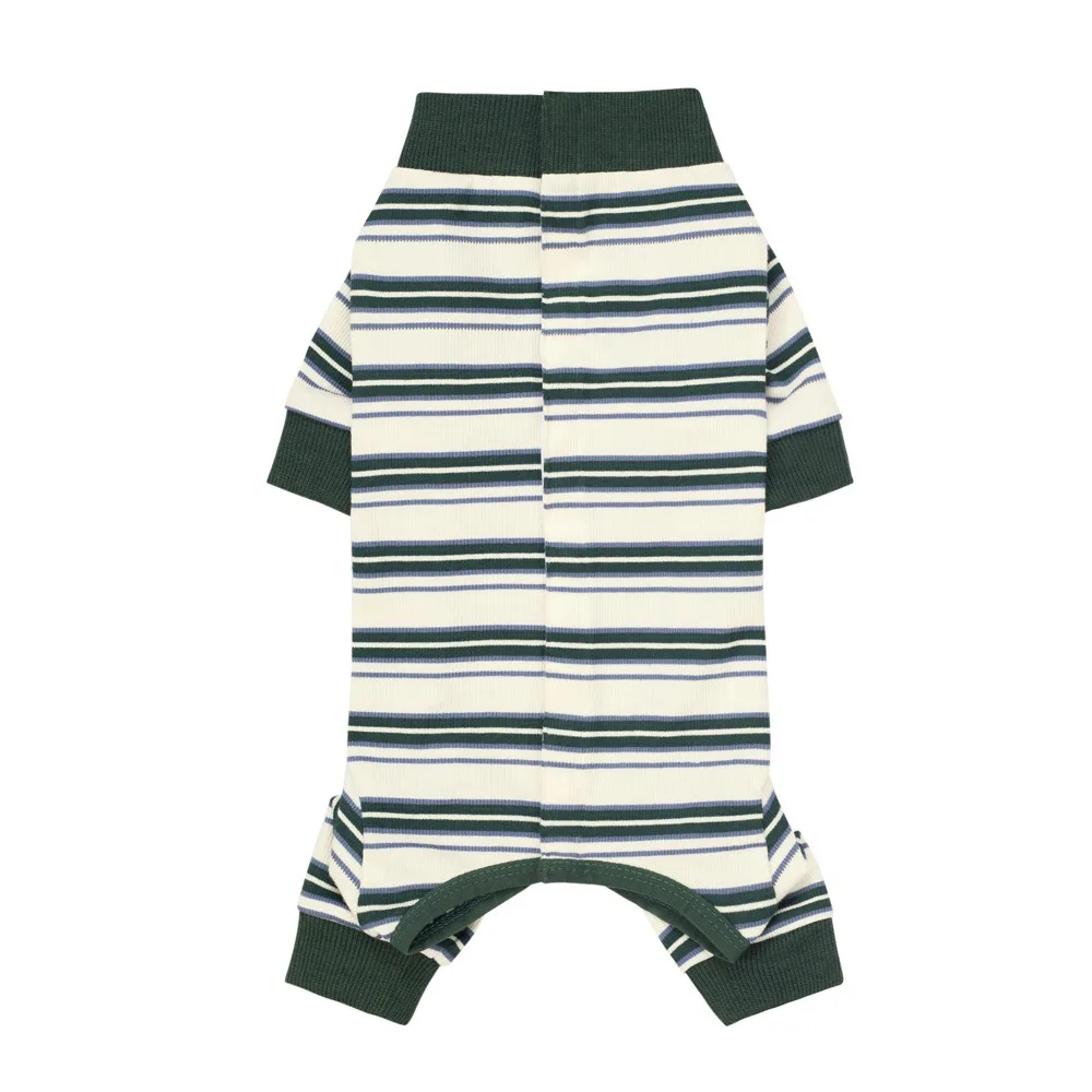 

Practical Four-legged Puppy Stripes Jumpsuits Fashionable Soft Pet Dog Clothes Polyester Dog Pajamas Home
