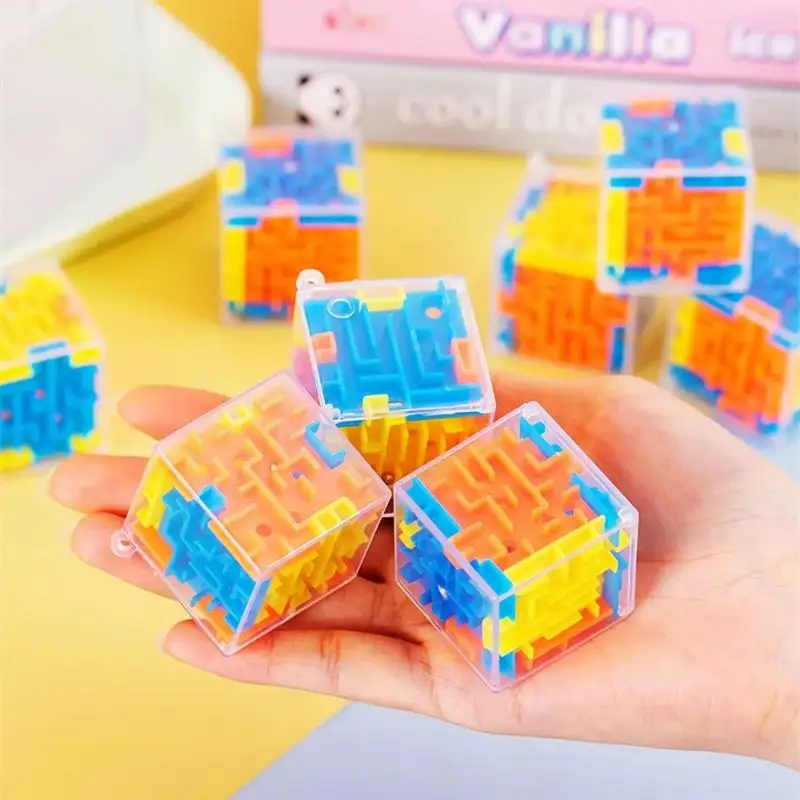 【BS】1/2/4Pcs Six-Sided Challenge Maze Transparent Puzzle Speed Cube Rolling Ball Cubes Maze Toys For Intellectual Toys