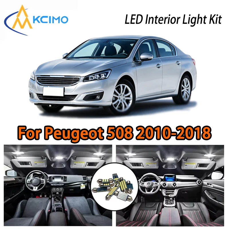 

Two Colors LED Interior Lights For Peugeot 508 2010-2018, Super Bright Easy Install Car Atmosphere Light Kit