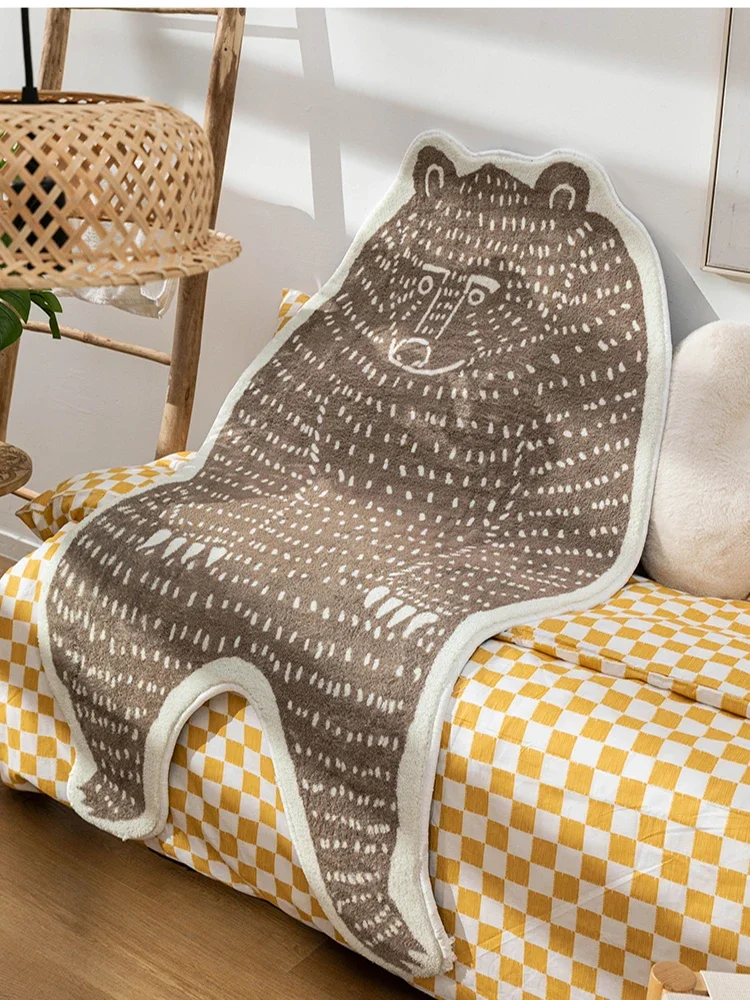 Animal Carpet Home Bedroom Rugs Living Room Decor Bear Bedside Mat Soft Fluffy Plush Rug Ковер В Спальню Ковер Коврик В Спальню