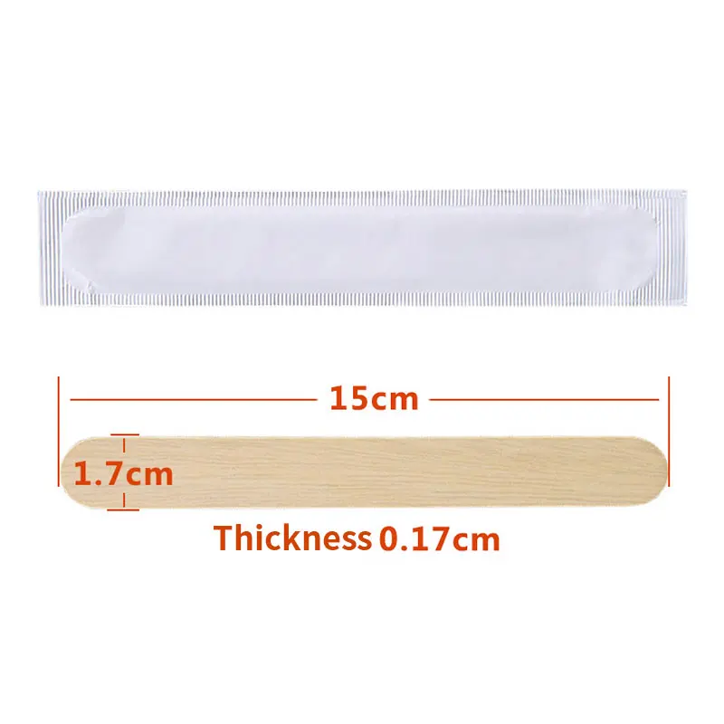 50/100pcs Tattoo Waxing Stick Disposable Tongue Depressor Wooden Sterilization Independent Package Removal Tongue Beauty Tool