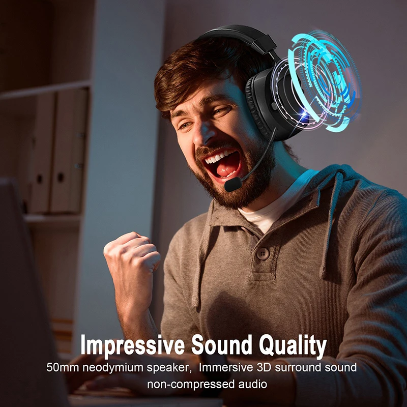سماعة ألعاب لاسلكية مع ميكروفون إلغاء الضوضاء قابل للفصل 2.4G Bluetooth-USB-3.5mm مقبس سلكي 3 أوضاع للأجهزة المتعددة