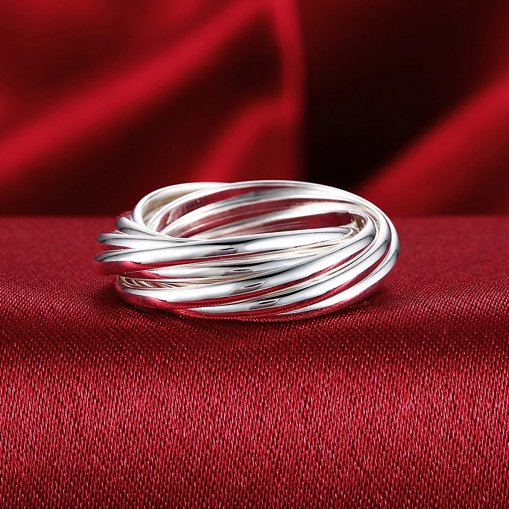 Pierścionek damski Hoy 925 Sterling Silver, pięć okręgów, modna biżuteria ludowa, na ślub, imprezę, prezent na Boże Narodzenie, klasyczna biżuteria.