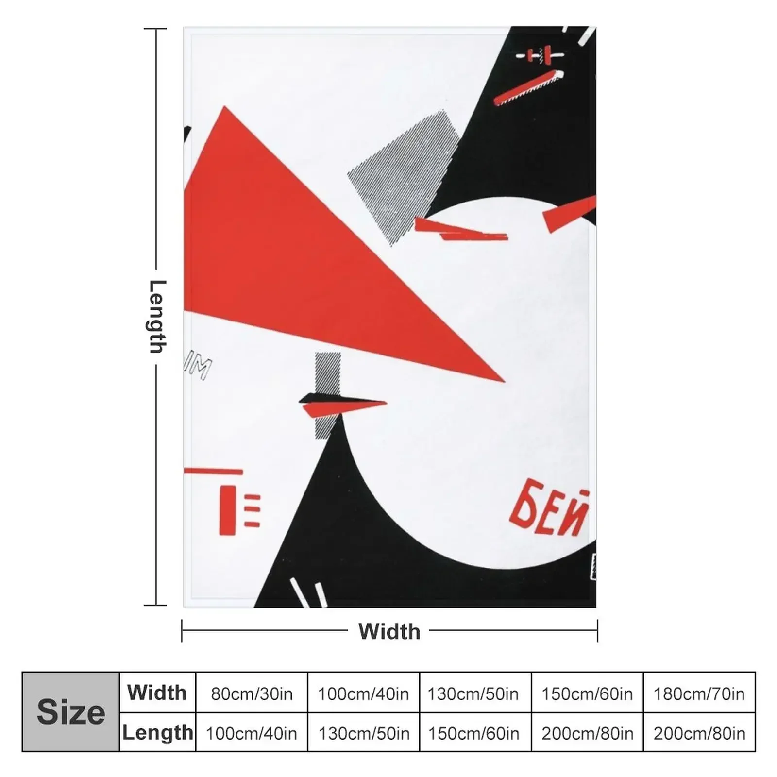El Lissitzky - Beat the Whites with the Red Wedge Throw Blanket couch cozy soft plush fuzzy picnic outdoor blanket