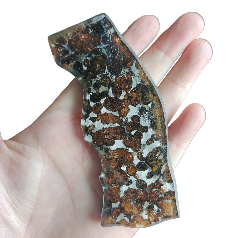 33.4g SERICHO Pallasite Olive Meteorite Slices Natural Meteorite Material Sliced Collection - From Kenya - TA242