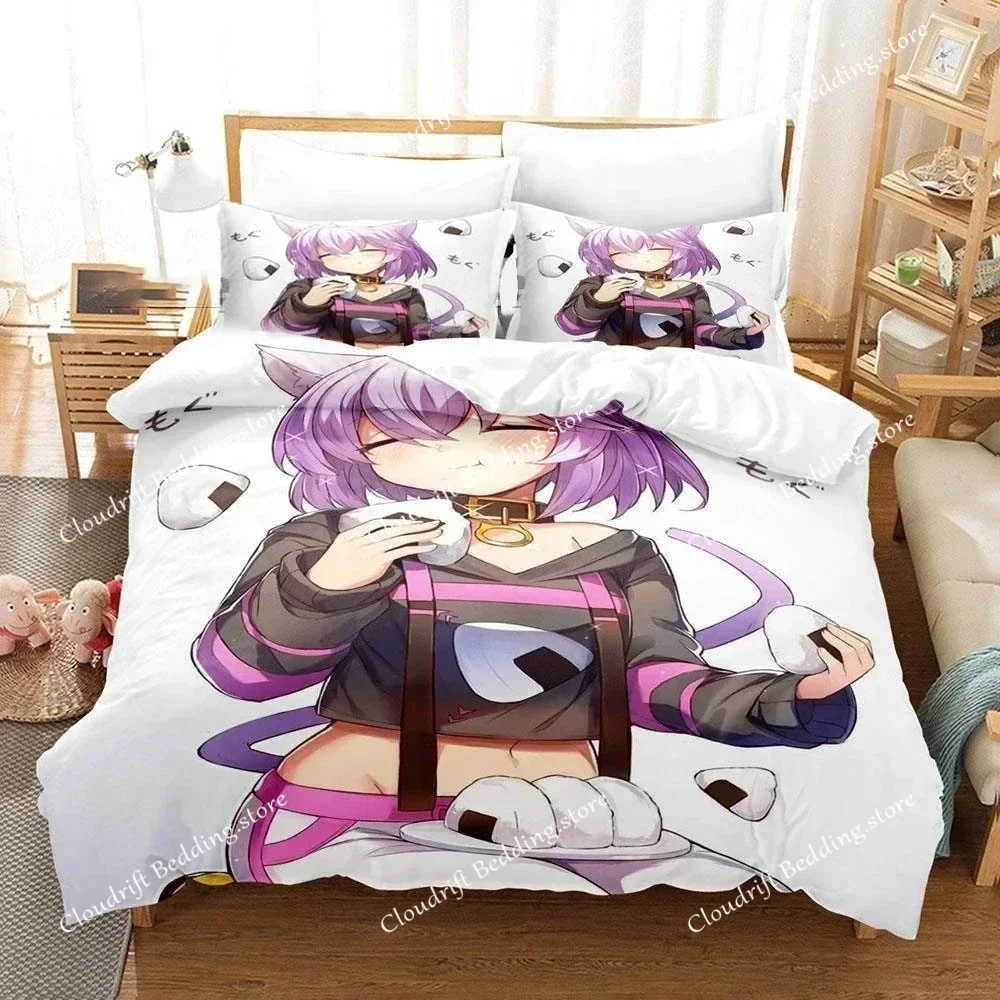 

Nekomata Okayu Bedding Set Boys Girls Twin Queen Size Duvet Cover Pillowcase Bed Kids Adult Fashion Home Textile Customizable