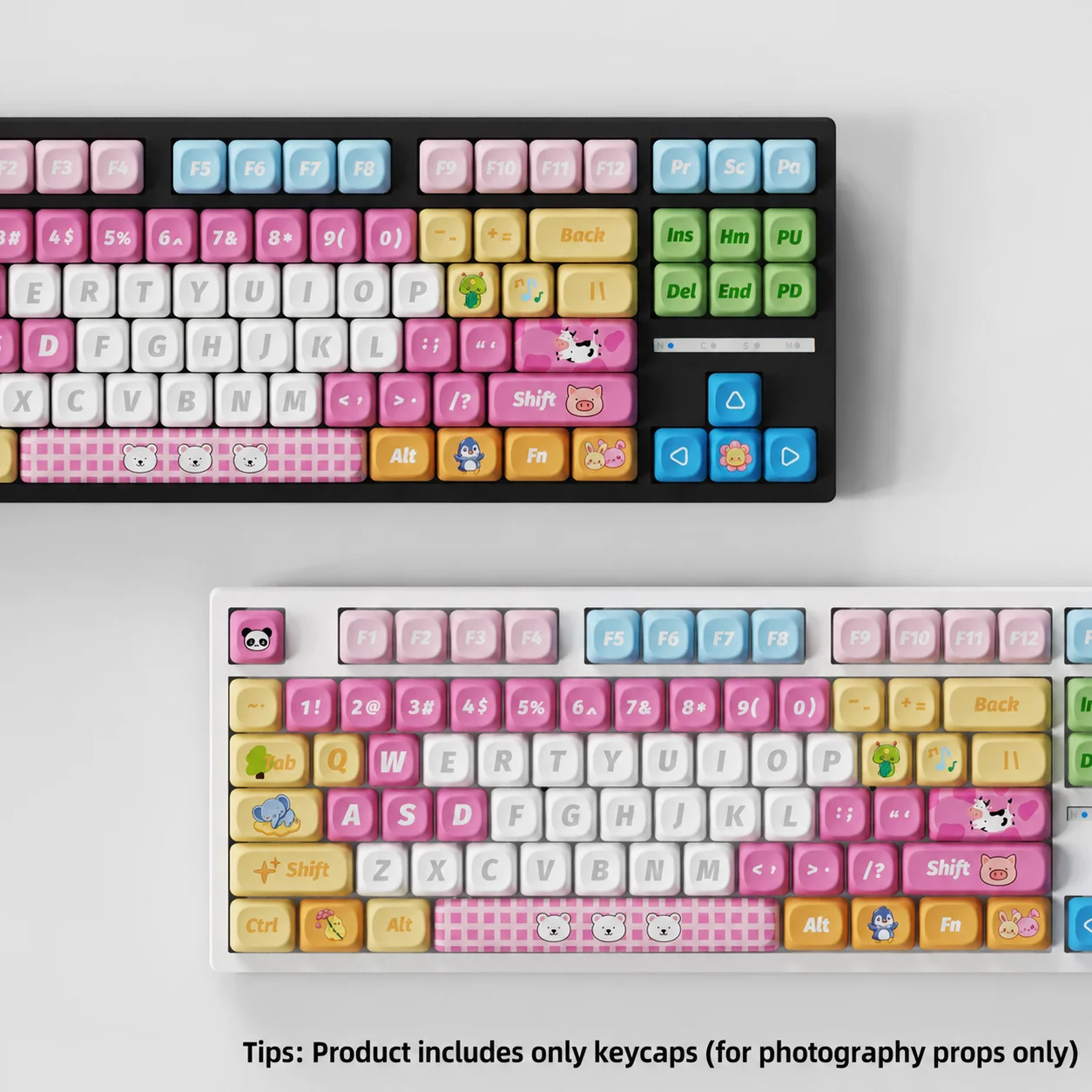 Happy Zoo Keycaps 121 Keys PBT Material MOA Profile DYE-SUB For MX Switch Wooting Mechanical Keyboard Keycaps ISO ANSI Layout