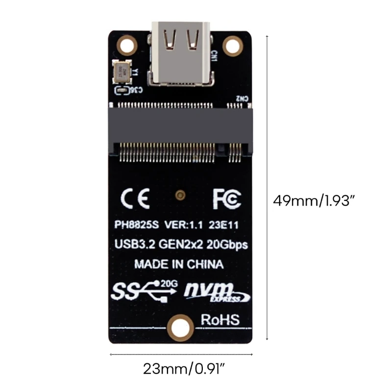 NVME Conversion Board M.2 To Type C SSD Adapter USB3.2 Gen2x2 20Gbps Adapter Board 2000MB/s for SSD 2230/42/60/80