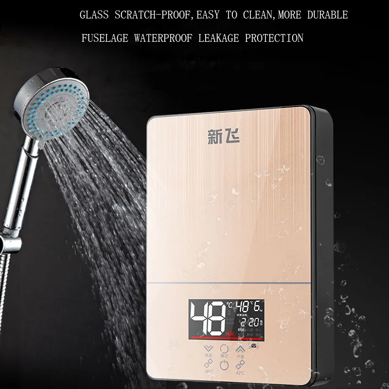 Scaldabagno elettrico istantaneo termostato doccia piccola macchina da bagno intelligente a riscaldamento rapido