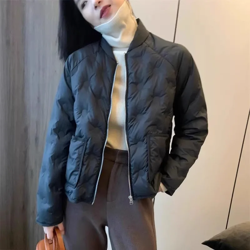 Tagkita Women's down Jaet Stand Collar Lightweight Warm White Du down Vest 90% Fill Power Autumn Winter Outerwear