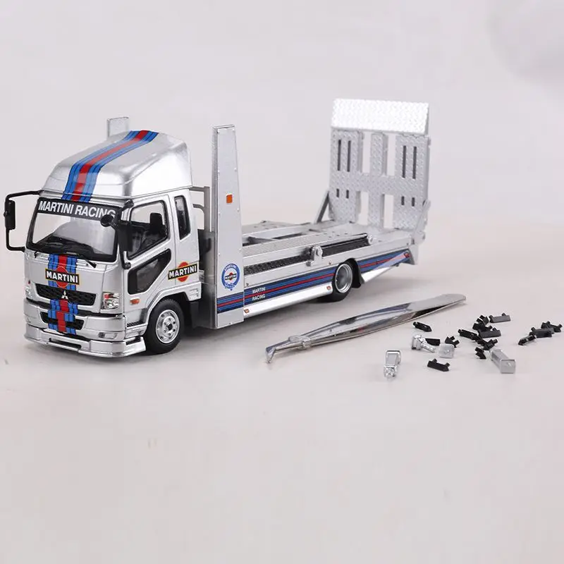 [In Stock]Shadow 1/64 Fuso Fighter Double Deck Tow Truck Model, Martini Racing Livery Diecast Transport Truck Collectible Gift