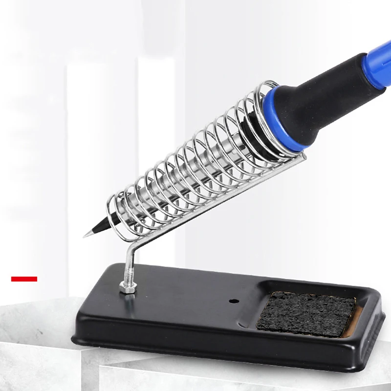 1PC A-type Full Metal Soldering Iron Stand Square Type Welding Pen Holder With Cleaning Sponge