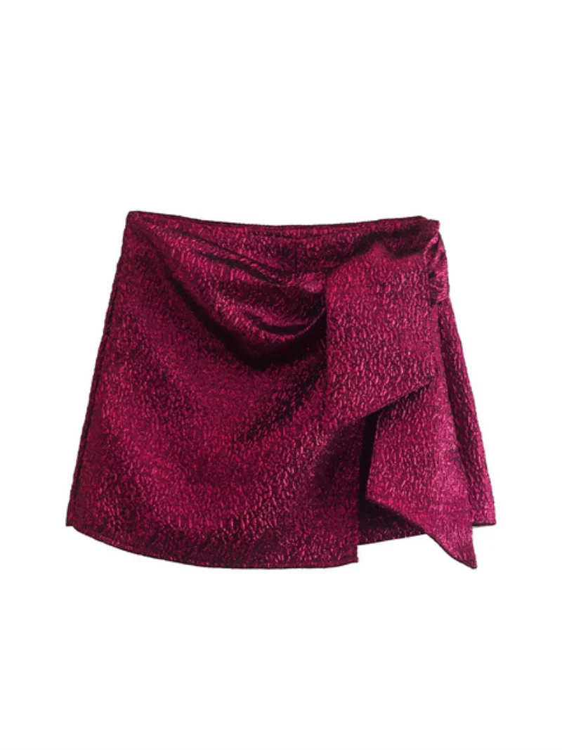 Jupes Courtes avec Nministériels d pour Femme, Taille Haute Brillante, Fermeture Éclair Latérale, Vintage, Y2K, Nouvelle Collection Printemps 2023