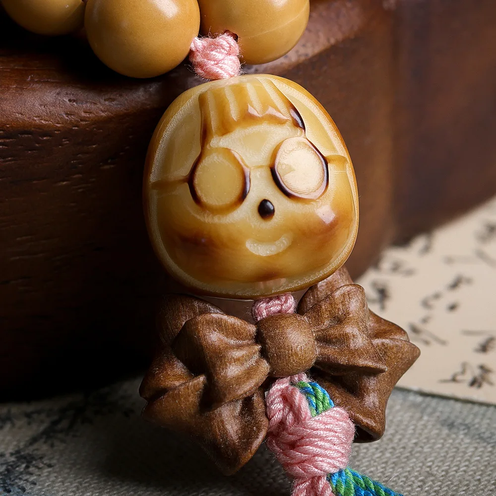 Original Design Monkey Head Rosary Niche Cultural Games Ivory Fruit Many Sisters Sandalwood Bowknot Buddha Beads Handheld