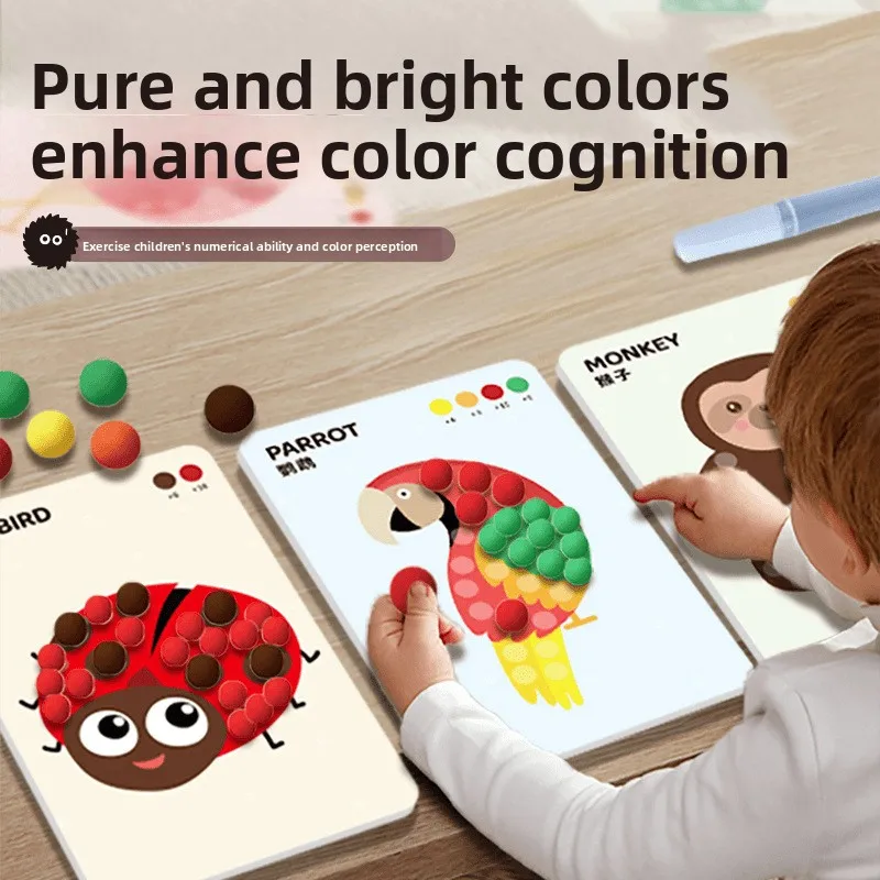 Kinderen Harige Bal Plakken Schilderen Speelgoed Cadeau DIY Productie Materiaal Verpakking Creatieve Pluche Bal Kinderhandwerk Speelgoed Geschenken