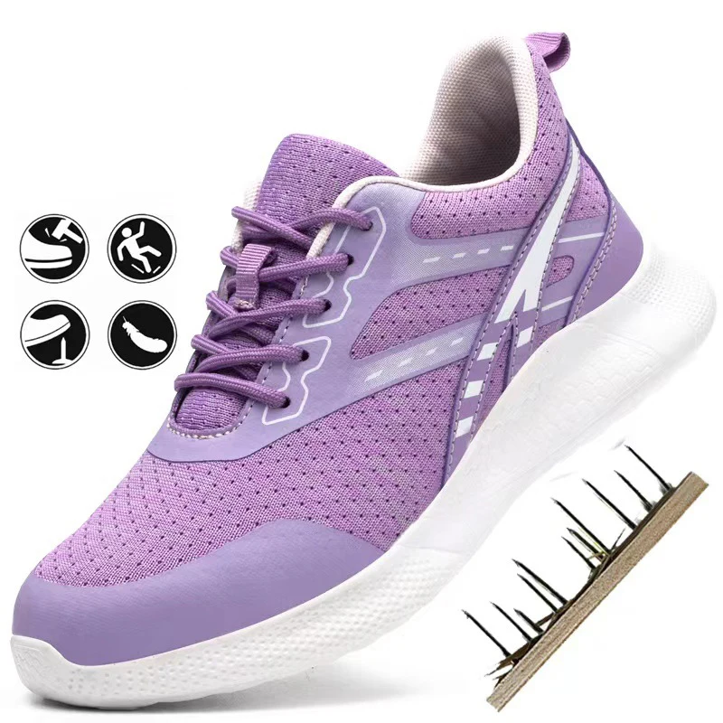 

Work Safety Shoes for Women Indestructible Work Sneakers Protective Steel Cap Shoes zapatos muje