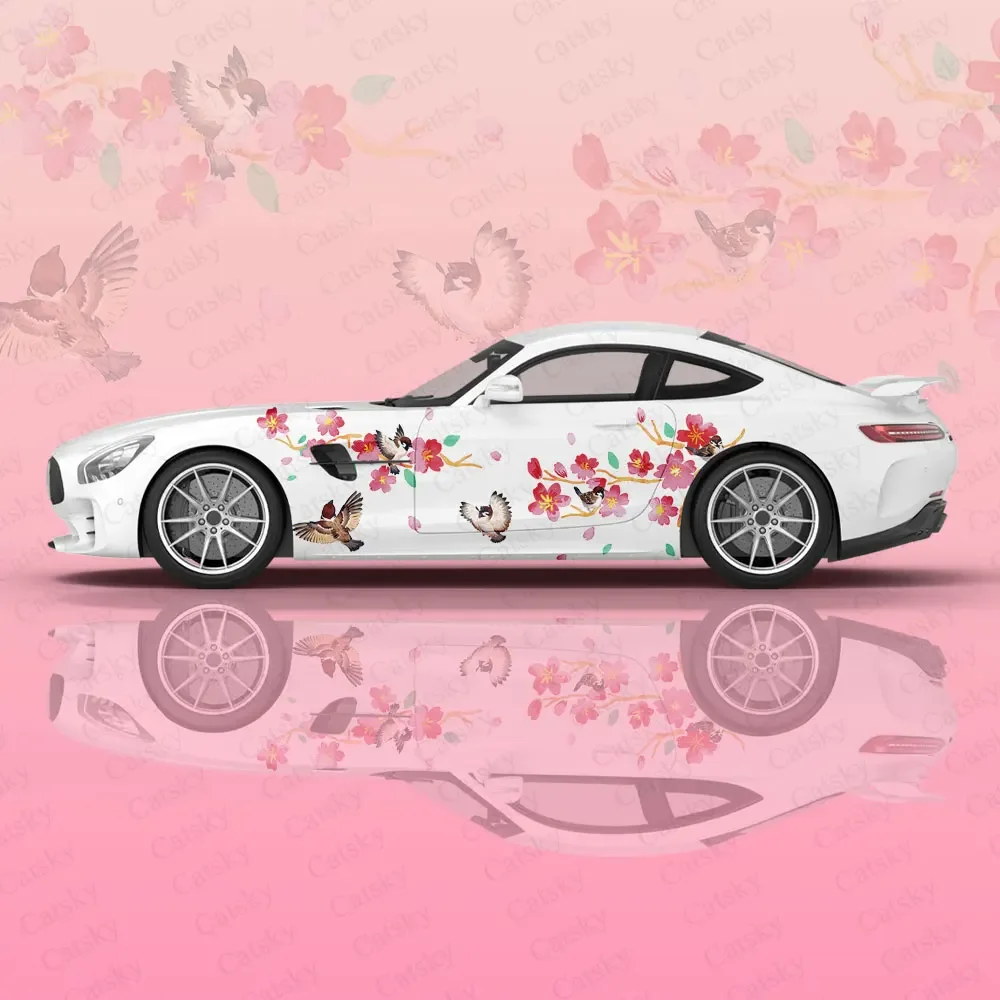 

Вишневый цвет Сорока, автомобильные виниловые наклейки, самоклеящаяся наклейка из ПВХ, подходит для грузовиков, внедорожников, украшения, автоаксессуары, подарок