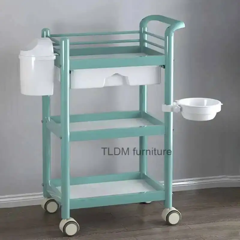 

Trolleys Multi-layer Salon Iron Rack Wrought Simple Modern Salon Furniture Beauty Salon Creative Household Trolley with Wheels