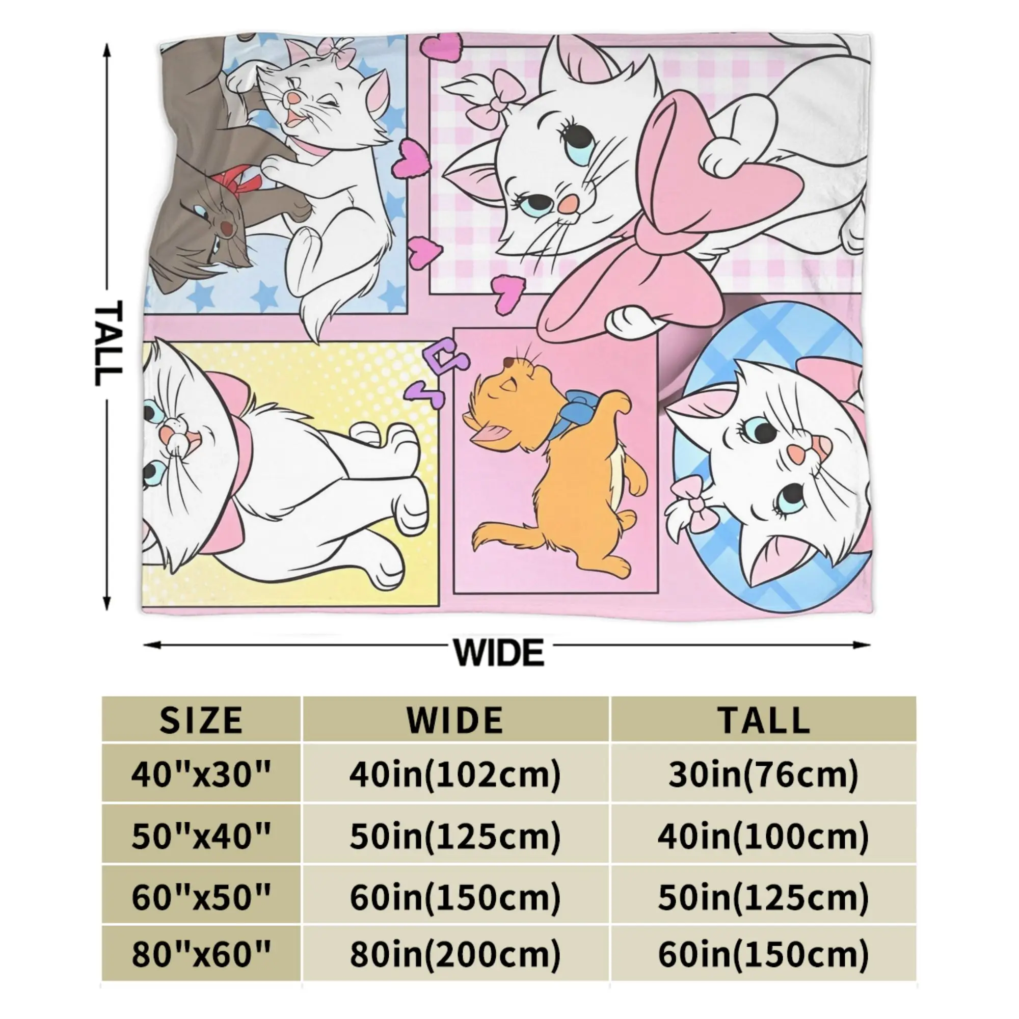 بطانيات أرستوكاتس ماري كات بطانيات كرتونية من الفلانيل مضحكة دافئة لمفرش السرير للشتاء، #4