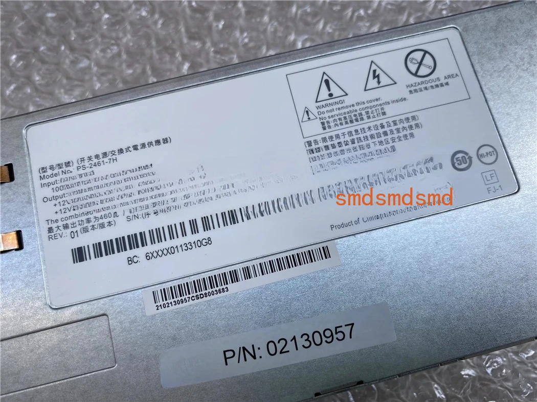 For Huawei RH2288H RH2285 V2 server power supply PS-2461-7H 460W PN: 02130957
