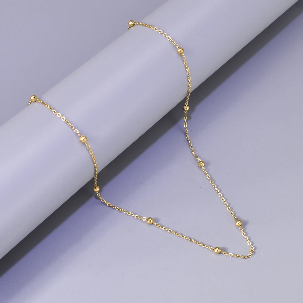 Cross-Border Gold DIY Necklace Chain, Stainless Steel Snake Bone Chain, Round Snake Chain, Jewelry Accessories image 4