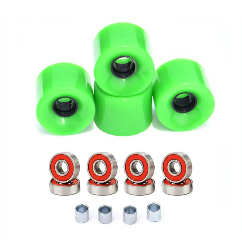 Easy Install Skateboard Wheels 60x45mm 78A Soft PU Cruiser Replacement Parts Set With Bearings Spacers Urban Skating Gear