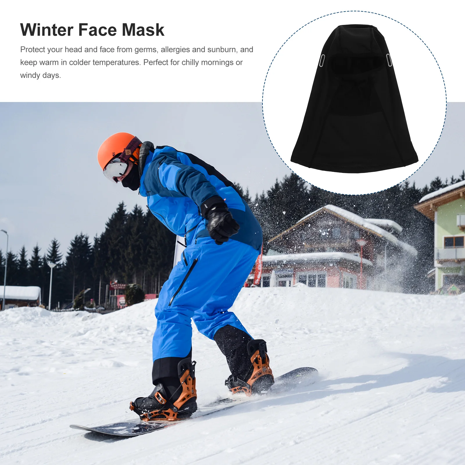 

Windproof Ear Warm Cap Face Cover Winter Hat Durable Protector for Cycling Mountaineering Fishing Outdoor Sports Soft Polyester