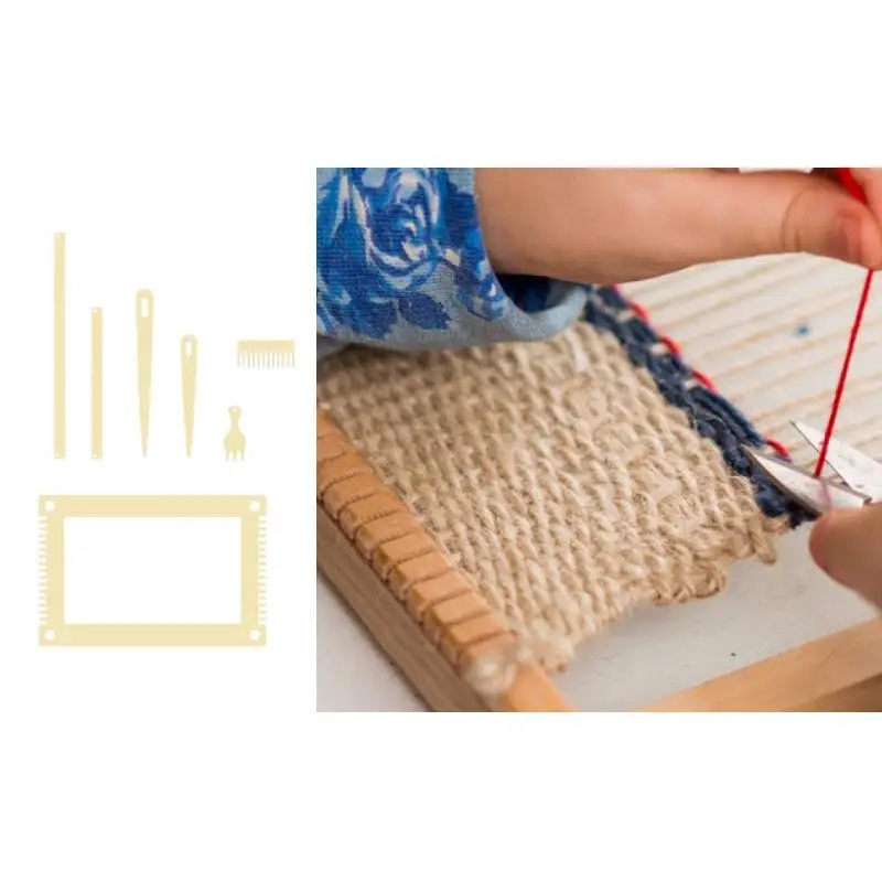 Compact Wooden Weaving Loom Kit for DIY Art Supplies Hand Knitting Tool for Tapestry Lovers and Beginners - view 6