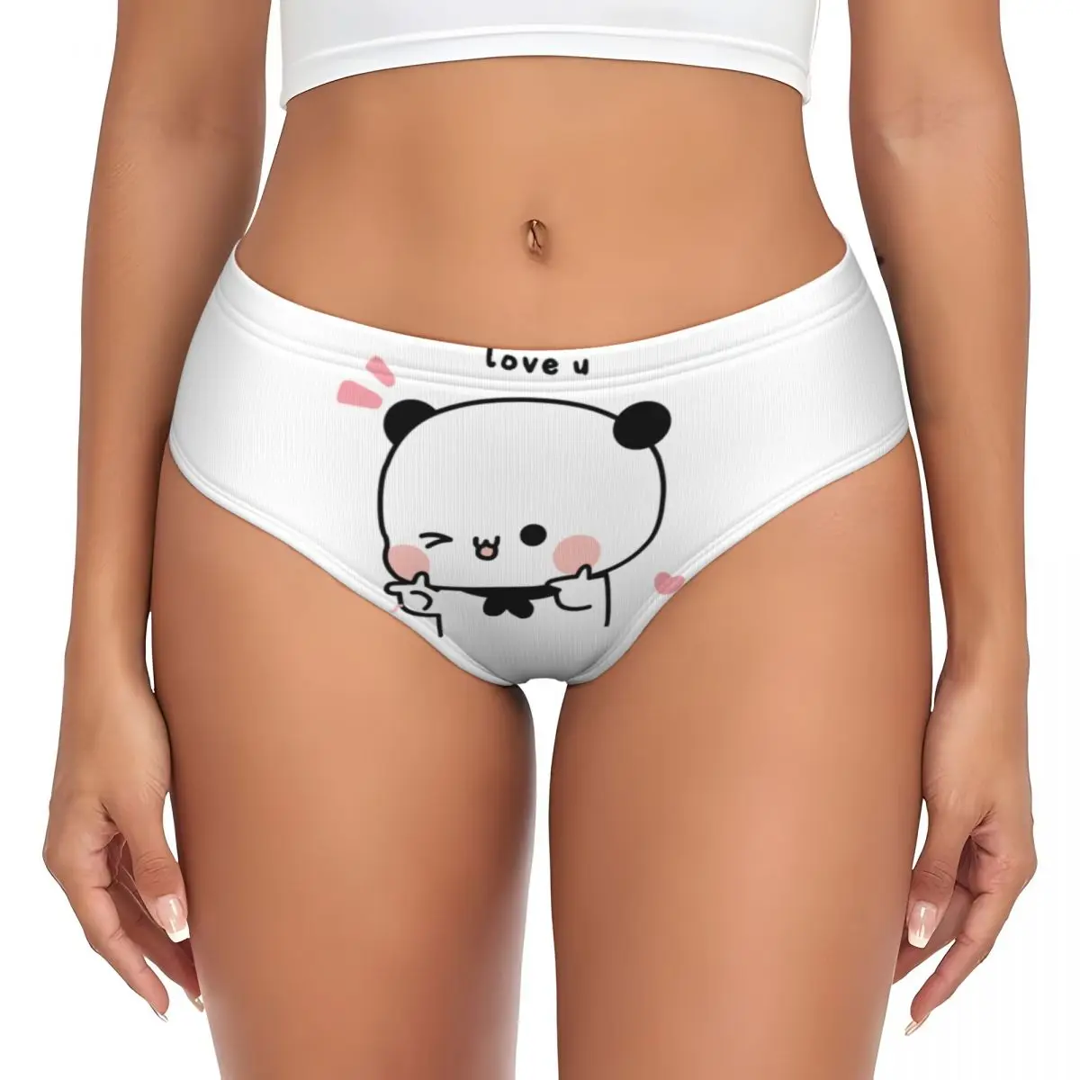 Custom Bubu Dudu Panda And Brownie Bear Couple Briefs Underwear Women Breathable Stretch Shorts Panties Brief Panties