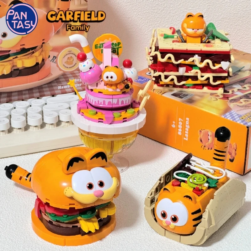 

Строительные блоки Pantasy The Garfield Show Food Series Головоломка Lasagne Сборка игрушки Настольная модель Орнамент Коллекция подарков