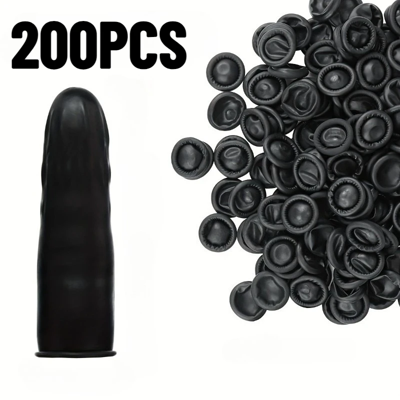 100/200/300PCS Einweg Schwarz Fingerlinge Tägliche Reinigung Fingerlinge Hause Hygiene DIY Malerei Schönheit Nail art Anti Slip Werkzeuge