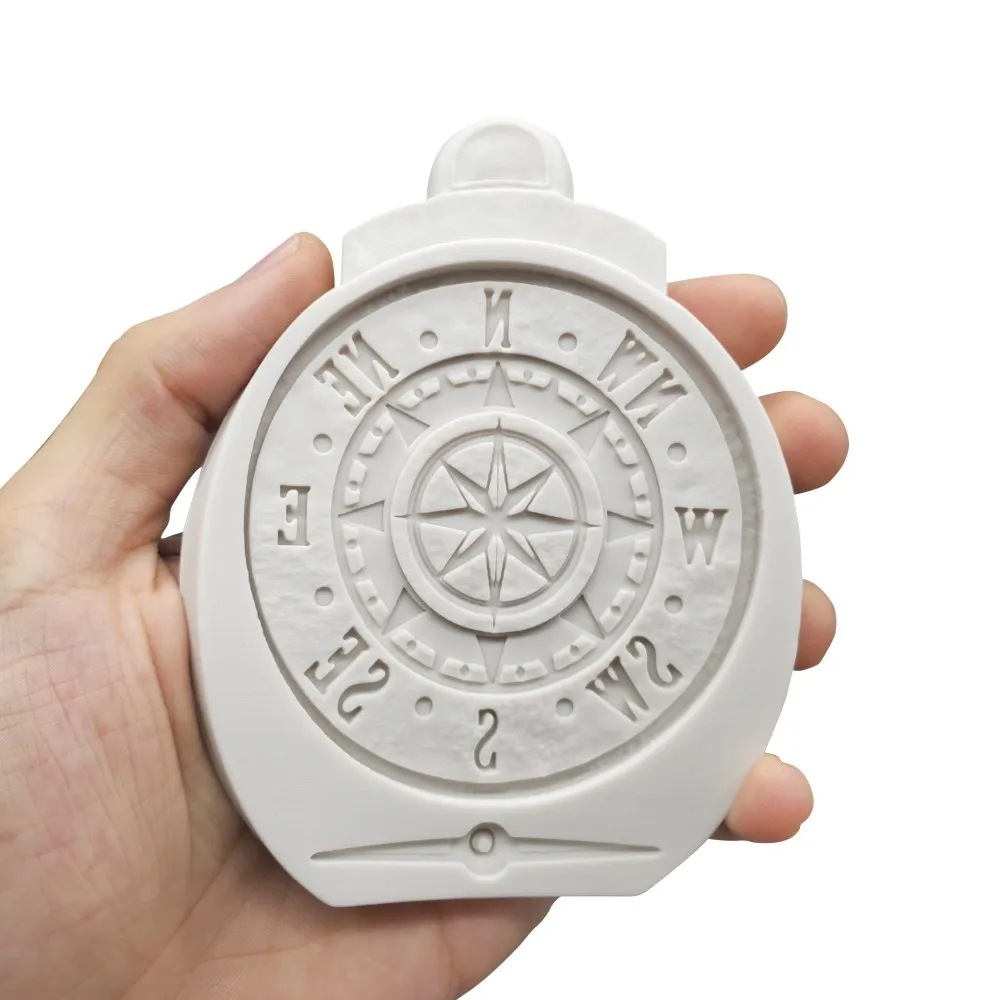 Antique Compass Silicone Mold Fondant Cake Decor Silicone Molds Sugarcrafts Chocolate Baking Tools Cakes Gumpaste   K625